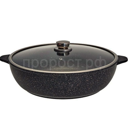Сковорода литая алюмин. D28 Жаровня с антипр. покр. Мегалит18 с крышкой 1828-18-10 /5шт/Гардарика