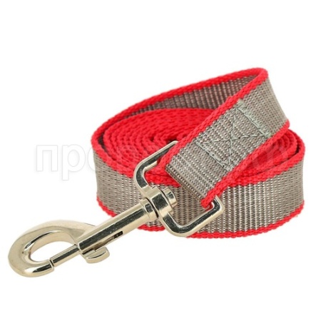 Поводок капрон усиленный 25мм*3м  красный/02225003-02