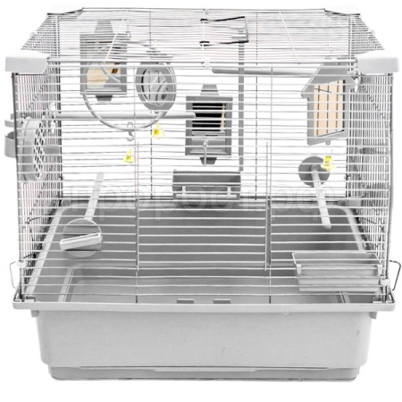 Клетка д/птиц N1 РПК60 42*30*h38см укомплектованная светло-серая/Евро