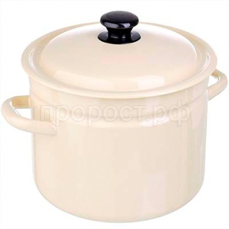 Кастрюля 6л эмаль цил борт слоновая кость без декора 41804-182-У4 /4шт/Керчь  