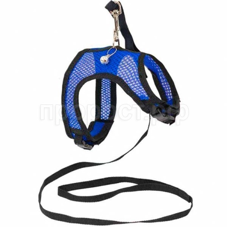 Шлейка+поводок АЭРО №8 обхват груди 34-40см синяя/035808/Дарэлл