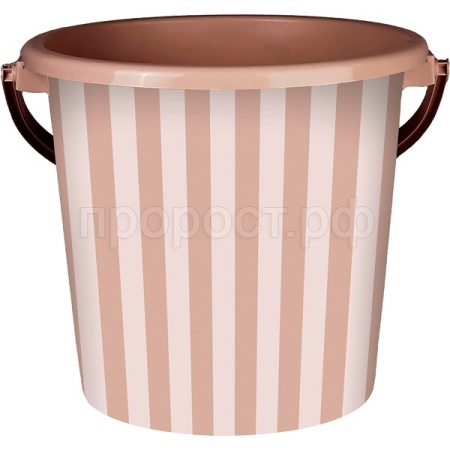 Ведро 10л Сиеста Полоска фраппе ВР-1946 /шт/ПП