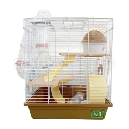 Клетка для грызунов N1 ДКг3502 3-х эт с лабиринтом в подарочной упаковке 34,5*27*31,4см