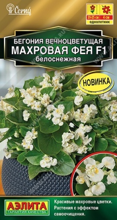 Бегония вечноцветущая махровая Фея белоснежная F1 5шт