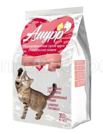 Корм для кошек Амурр 350гсухой ягненок