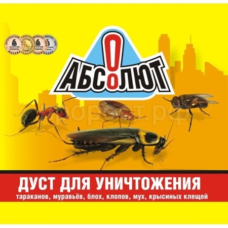 Дуст Абсолют от муравьев, тараканов, блох 100г  АДП100