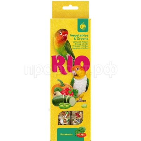 Лакомство д/птиц Палочки РИО д/средних попугаев Овощи/зелень 2шт*75г коробка/8шт/22320/ ЧЗ