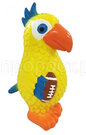 Игрушка с Попугай с пищалкой из латекса 13см/ЛС197/Евро