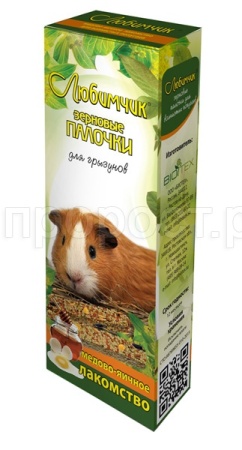 Лакомство для грызунов Медово-яичные Палочки Любимчик