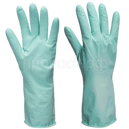 Перчатки хозяйственные латексные опудренные XL мята 87629 /12шт/