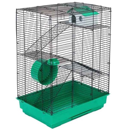 Клетка для грызунов ГОША-4 3-х этажная 10,5*42*30*59см укомплектованная/4034