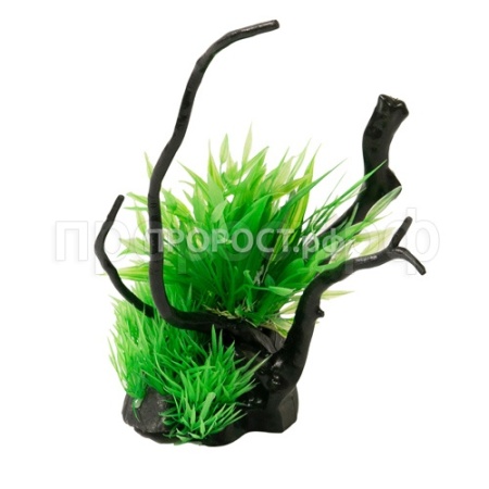 Грот Decor 204 Коряга с растением 25*24*24см