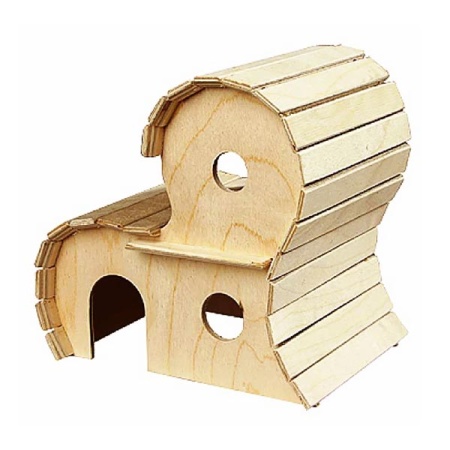 Игрушка для грызунов Домик деревевянный 2-х этажный 17*13*14см/8552