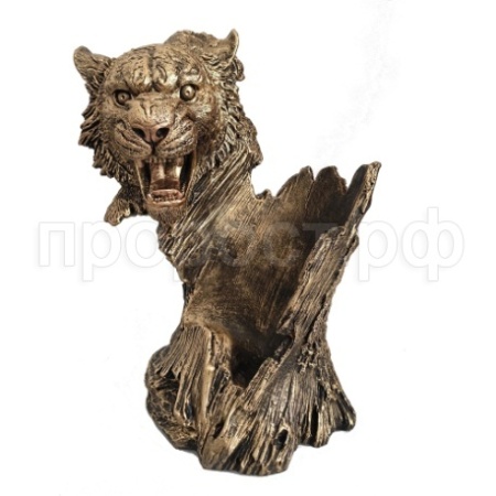 Подставка под бутылку Тигр (бронза) L19W16H23см 718354/I165