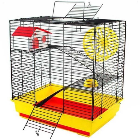 Клетка для грызунов №1 РПК10 2-х этажная укомплектованная 41*30*45см 