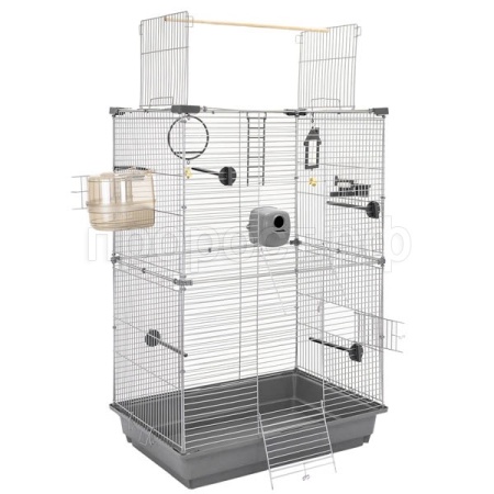 Клетка д/птиц ЛОРА-2 ECO 58*40*88см (укомплект) 2 секции серая/4611/Дарэлл