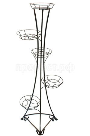 Подставка РЗДИ на 5 горшков круглый прут графит 105