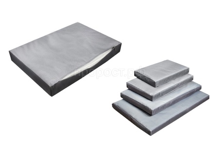 Лежанка Дарэлл-Оксфорд №4 прямоугольная с чехлом на молнии серая 105*70*10см/9424сер