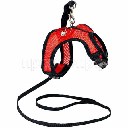 Шлейка+поводок АЭРО №8 обхват груди 34-40см красная/035808/Дарэлл