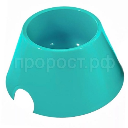 Миска одинарная пластик Спаниель 550мл бирюза/1335/Дарэлл
