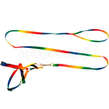 Комплект для кошек капроновый (поводок и шлейка)  РАДУГА/Вака 30429