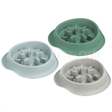 Миска одинарная пластик ФЛАВ д/кошек и собак для медленного кормления 450мл смоки /М1804/М-пластика