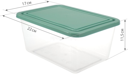 Контейнер для пищевых продуктов 3л прямоугольный фисташковый М1454 