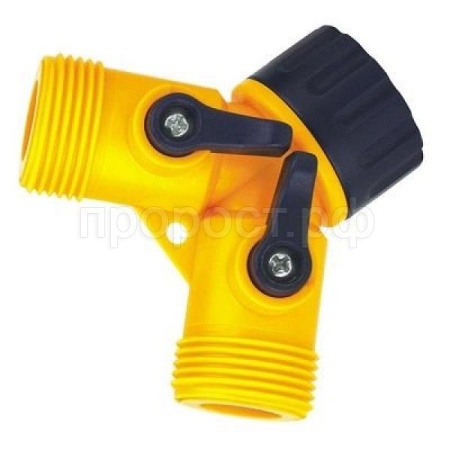 Распределитель 2х канальный (с наружной резьбой и регуляторами потока воды)