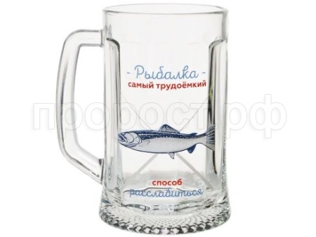 Кружка д/пива 500мл Ладья на рыбалке 1008/6шт/ДК