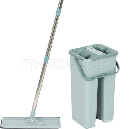 Швабра д/пола CLEAH HANDS насадка микрофибра+ведро с механизмом отжима 310459 