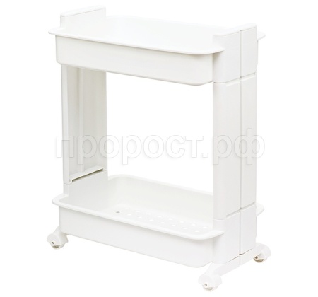 Стойка на колёсах 2 секции 39*23*17см широкая белый М2732 /6шт/М-пласт