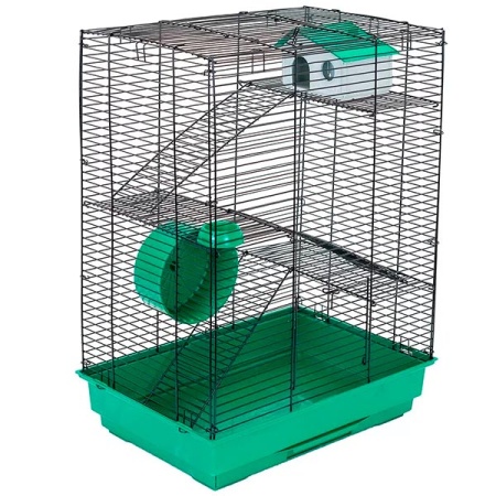 Клетка для грызунов ГОША-4 3-х этажная 10,5*42*30*59см укомплектованная/4034