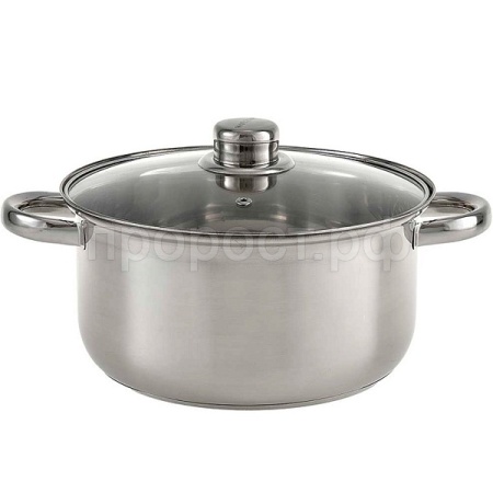 Кастрюля 4,2л нерж. со стеклянной крышкой BE-158/2 /12шт/ Webber