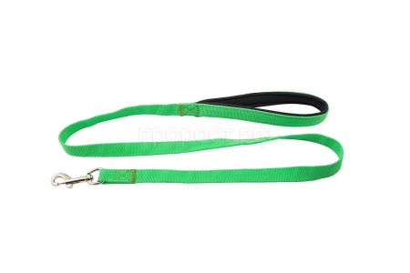 Поводок синтетика 20мм Евро с мягкой ручкой салатовый 1,2м/021820салат