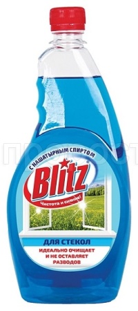 Моющее средство для мытья стекол Blitz 500мл с Нашатырным спиртом запаска
