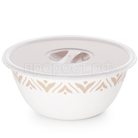 Миска 3,5л Эстетика бело-бежевый М8739 /12шт/Альтерн