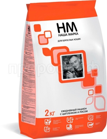 Кошки Наша Марка цыпленок/рис д/взр.кошек 2кг/4шт/ ЧЗ