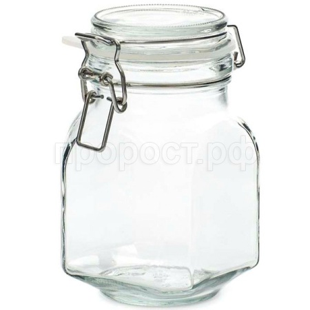 Банка стеклянная 800мл БУГЕЛЬНЫЙ ЗАМОК с крышкой/JAR080/ATTRIBUTE