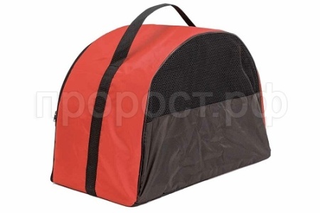 Сумка переноска ЧИП Полукруглая №3 нейлон с сетчатым окном 46*24*32см красная/9048/Дарэлл