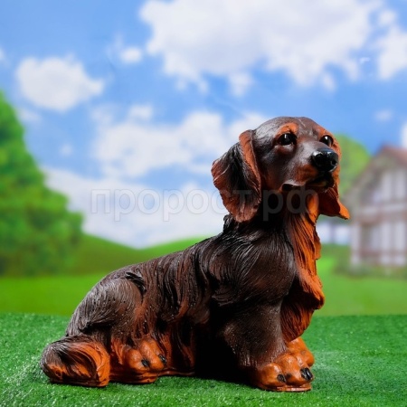 Фигура Собака Такса длинношерстная большая коричневая АФ