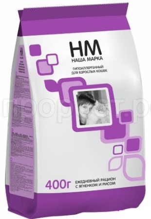 Корм для кошек Наша Марка ягненокс с рисом гипоаллергенный 400гр