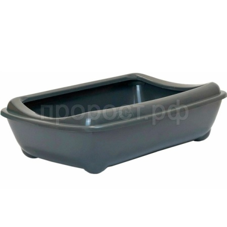 Туалет д/кошек Zoo-M глубокий под наполнитель 43*30*12см серый/2906/Дарэлл