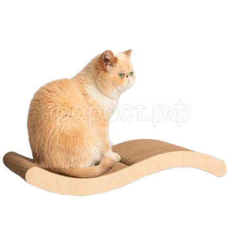 Когтеточка-лежанка  зверьё моё змейка картон 59х21х9см/