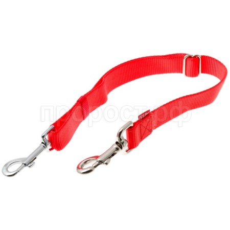 Удлинитель для поводка 25мм 50см-80см красный/металл 73-2892/Пет Лайн