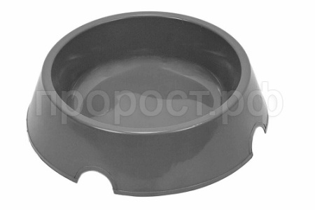 Миска одинарная пластик для собак 1,4л серый