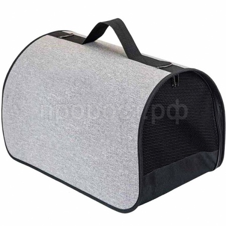 Сумка переноска ЧИП Саквояж №4 жесткая рогожка серый 51*29*29см