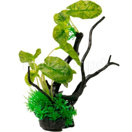 Грот Decor 203 Коряга с растением 25*24*24см