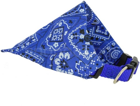 Ошейник нейлон 15мм с косынкой синий 25-40см/00215041-06/Каскад