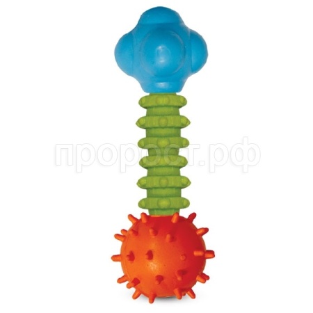 Игрушка для собак Гантель с колокольчиком цельнолитая резина 16см/В-11-115/12191034