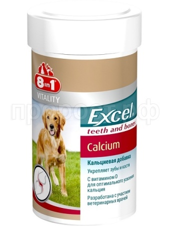 Витамины для собак и щенков 8in1 Excel Calcium с витамином Д 1700таб